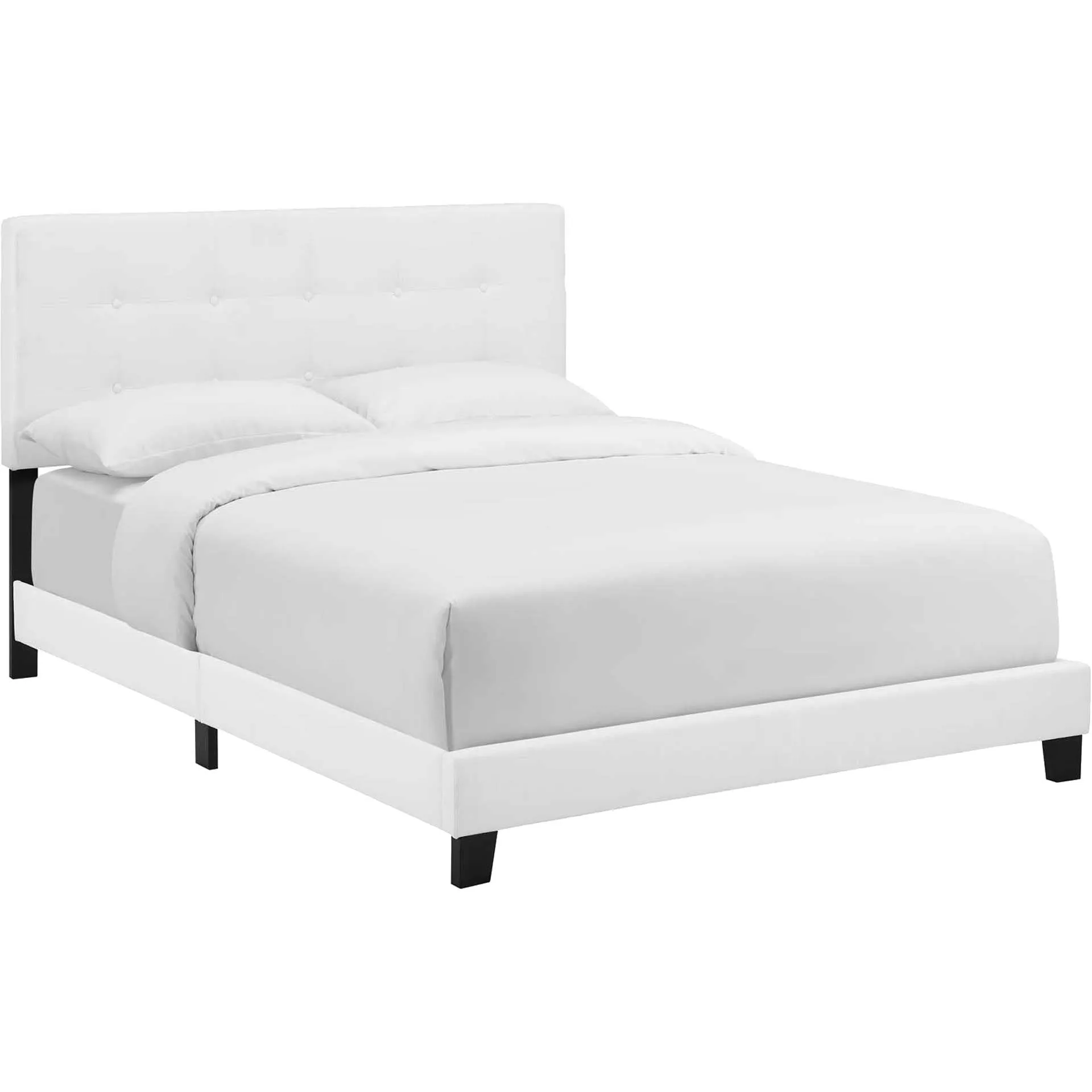 Adriane Upholstered Fabric Bed White