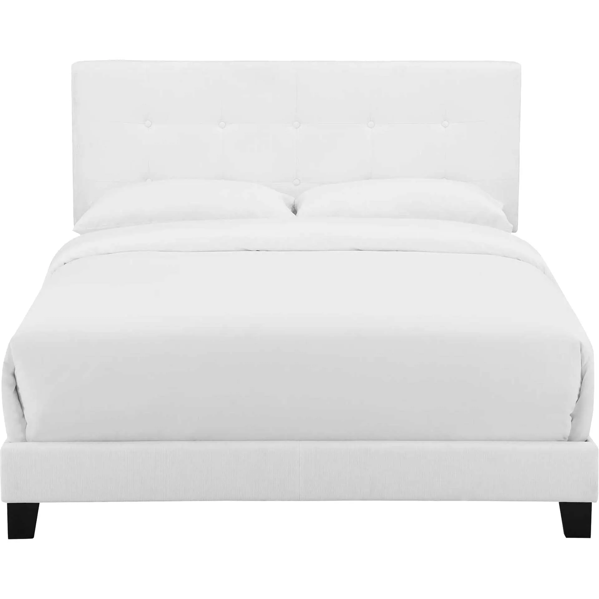Adriane Upholstered Fabric Bed White