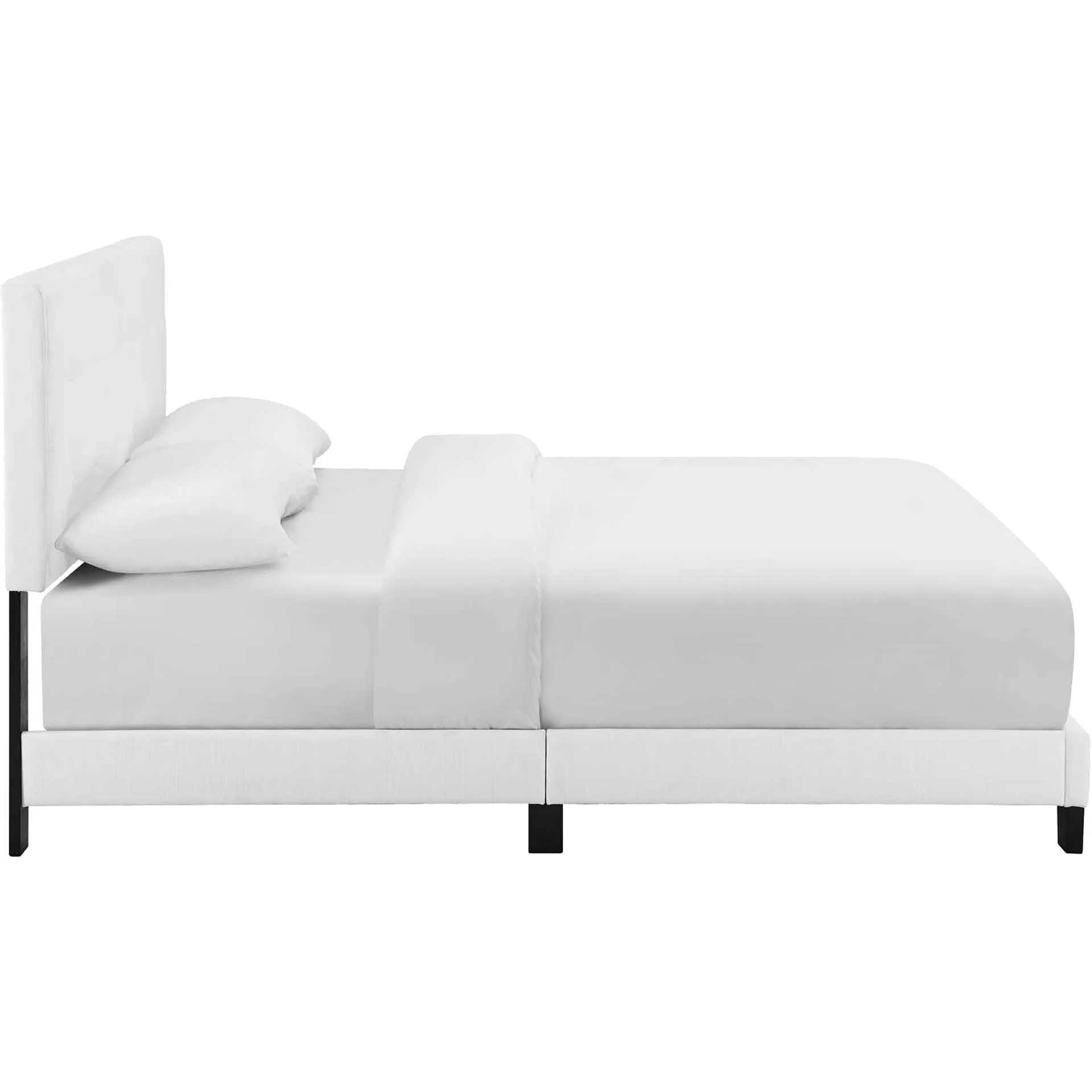 Adriane Upholstered Fabric Bed White
