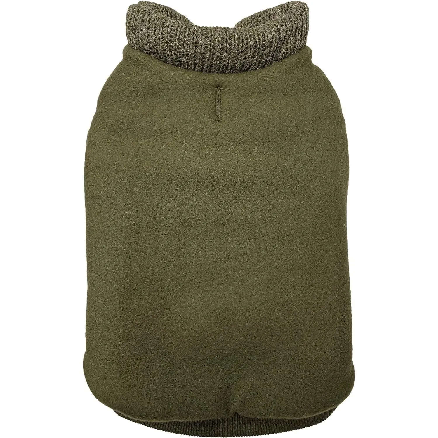 Fashion Pet Sweater Trim Puffy Coat Reversible Olive