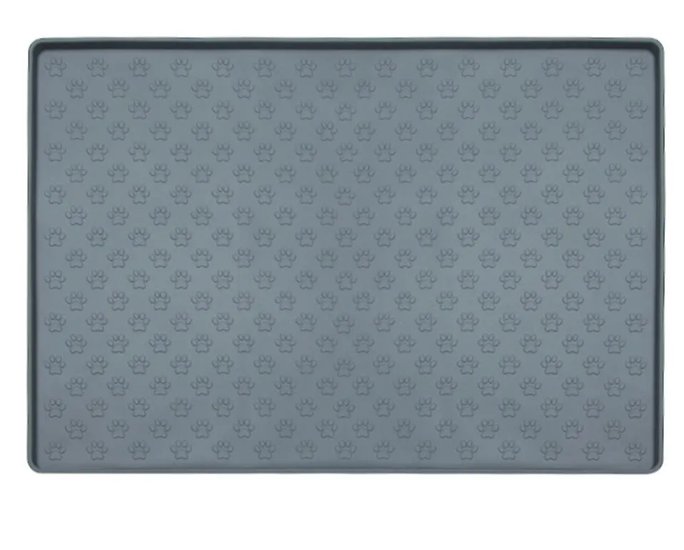 L 61*41cm gray Foldable silicone pet food mat, easy to clean and waterproof car pet mat AZ16045