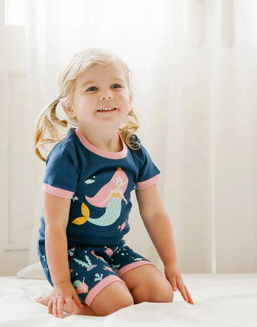 Mermaid Navy Short Sleeve Pajamas