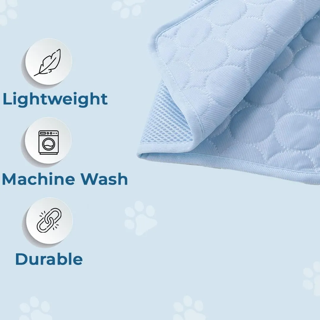 Petvit Dog Bed | Cat Bed | Puppy Bed | Soft Fabric Bed for Dog | Washable Dogs Bed | Heat Absorbent Pad | Anti Slip Design | Large Size Dog Bed | Light Blue (Extra Large)