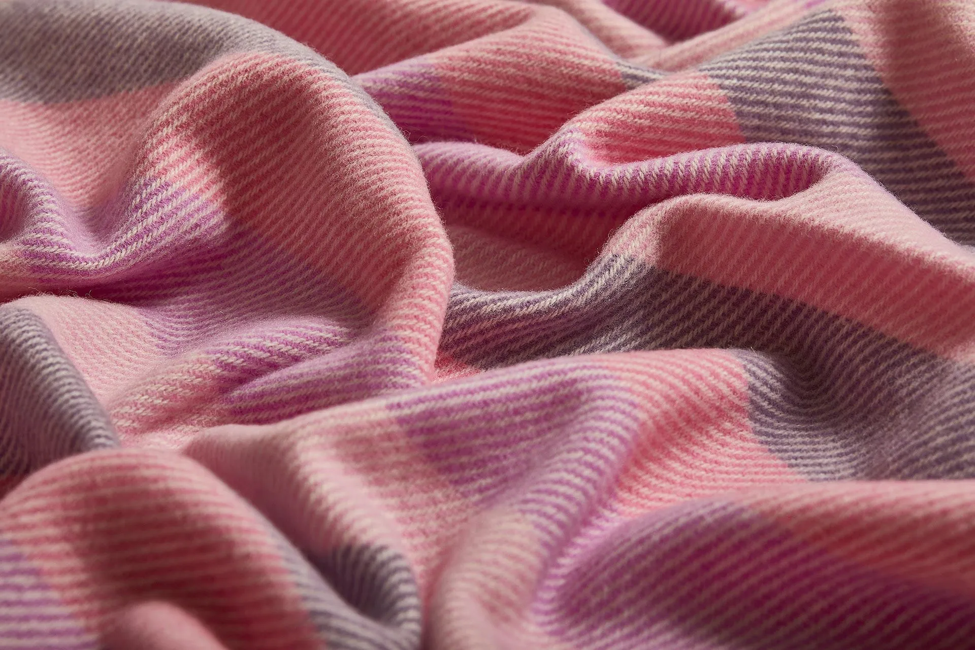 Pink Striped Kileen Lambswool Baby Blanket