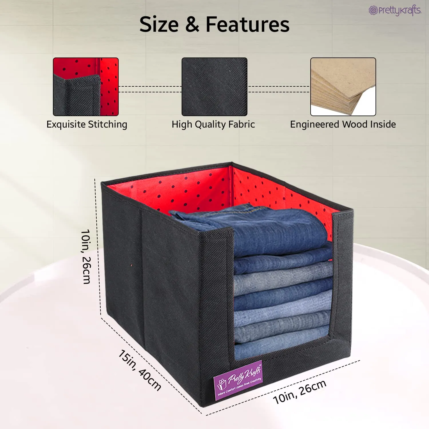 PrettyKrafts 6 Pcs Large Capacity Stackable Shirt Stacker, Storage Bins, Closet Organizers, Foldable Storage Boxes,Shelf Organizer, Shelves Basket Storage Bin For Organizing Clothing, Toys, Mix Color