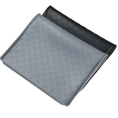 S 48*30cm black Foldable silicone pet food mat, easy to clean and waterproof car pet mat AZ16042