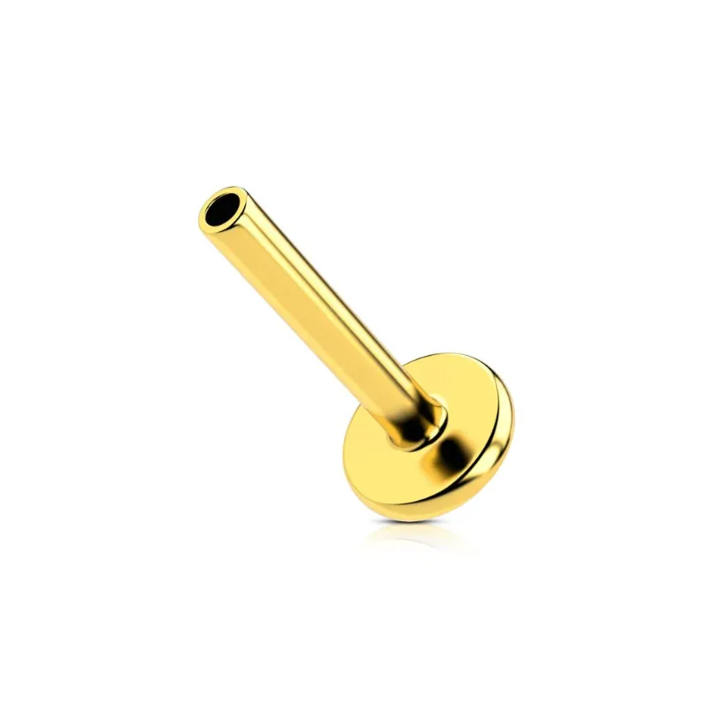 Titanium 24KT Gold PVD Titanium Threadless Post