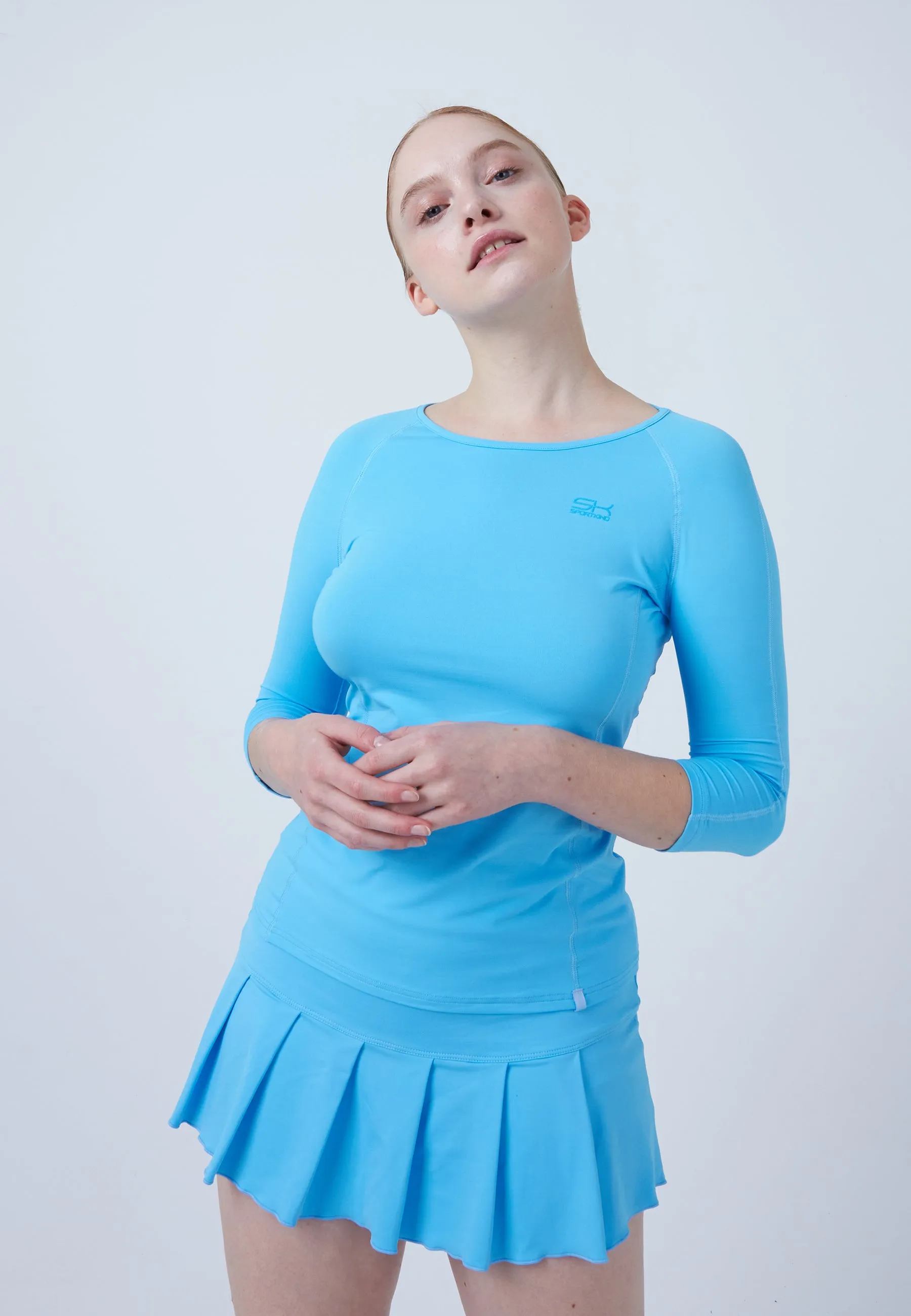 Women Tennis 3/4-Sleeve Shirt, light blue